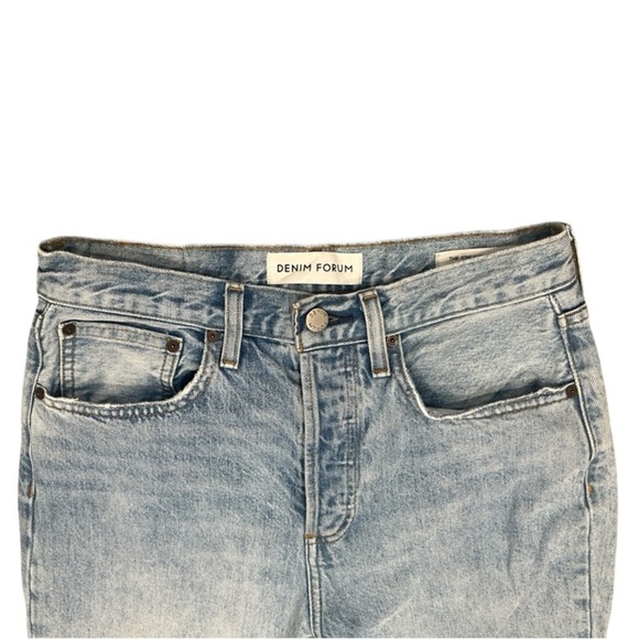 Aritzia Denim Forum Light Blue Distressed High Rise Loose Jeans | Size 26/29L - Picture 12 of 16